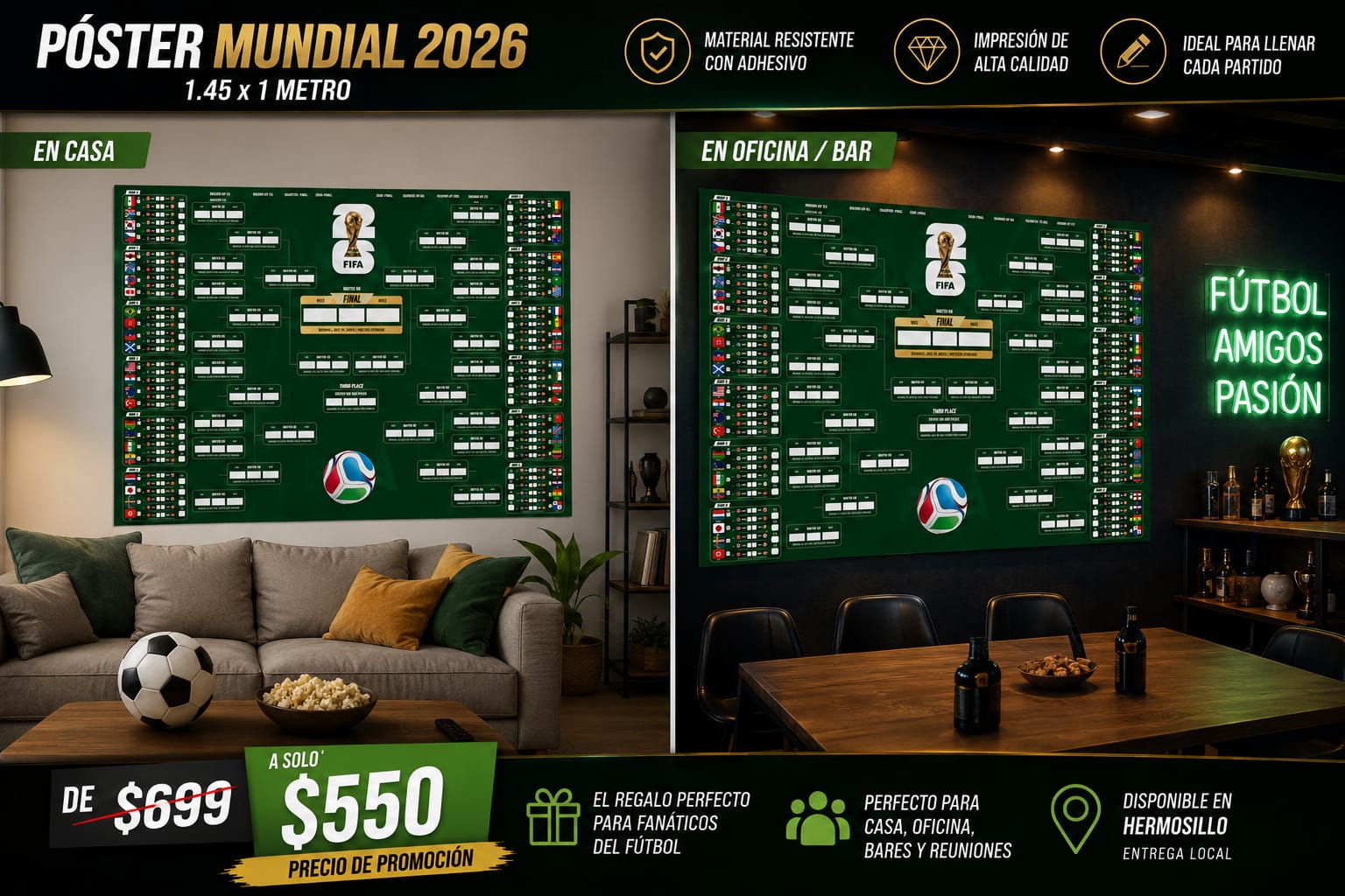 POSTER DEL MUNDIAL 2026 ⚽🌎