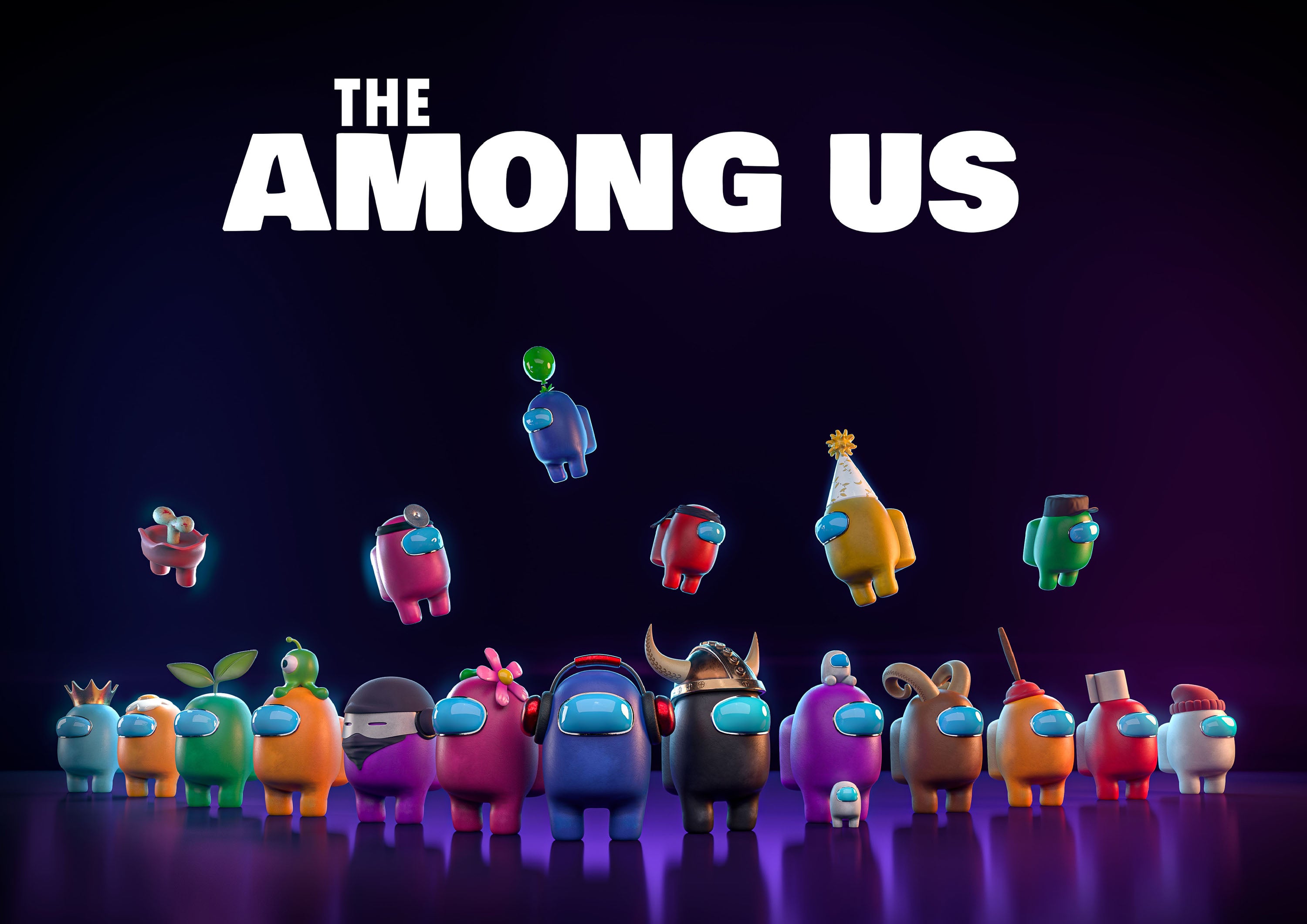 Among Us 004 - cuadro gamer decorativo en canvas