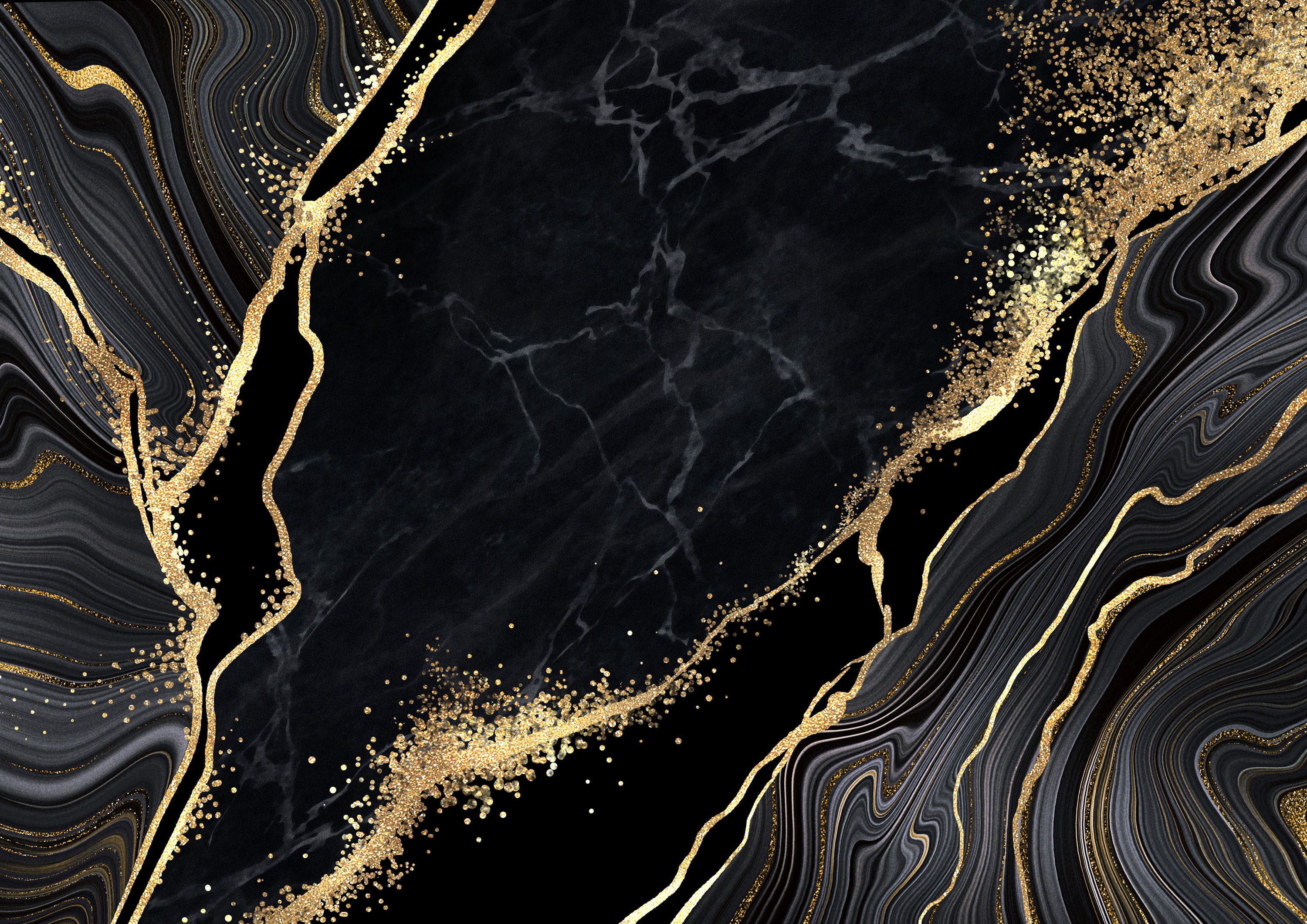 Negro y Dorado 021 - cuadro decorativo en canvas