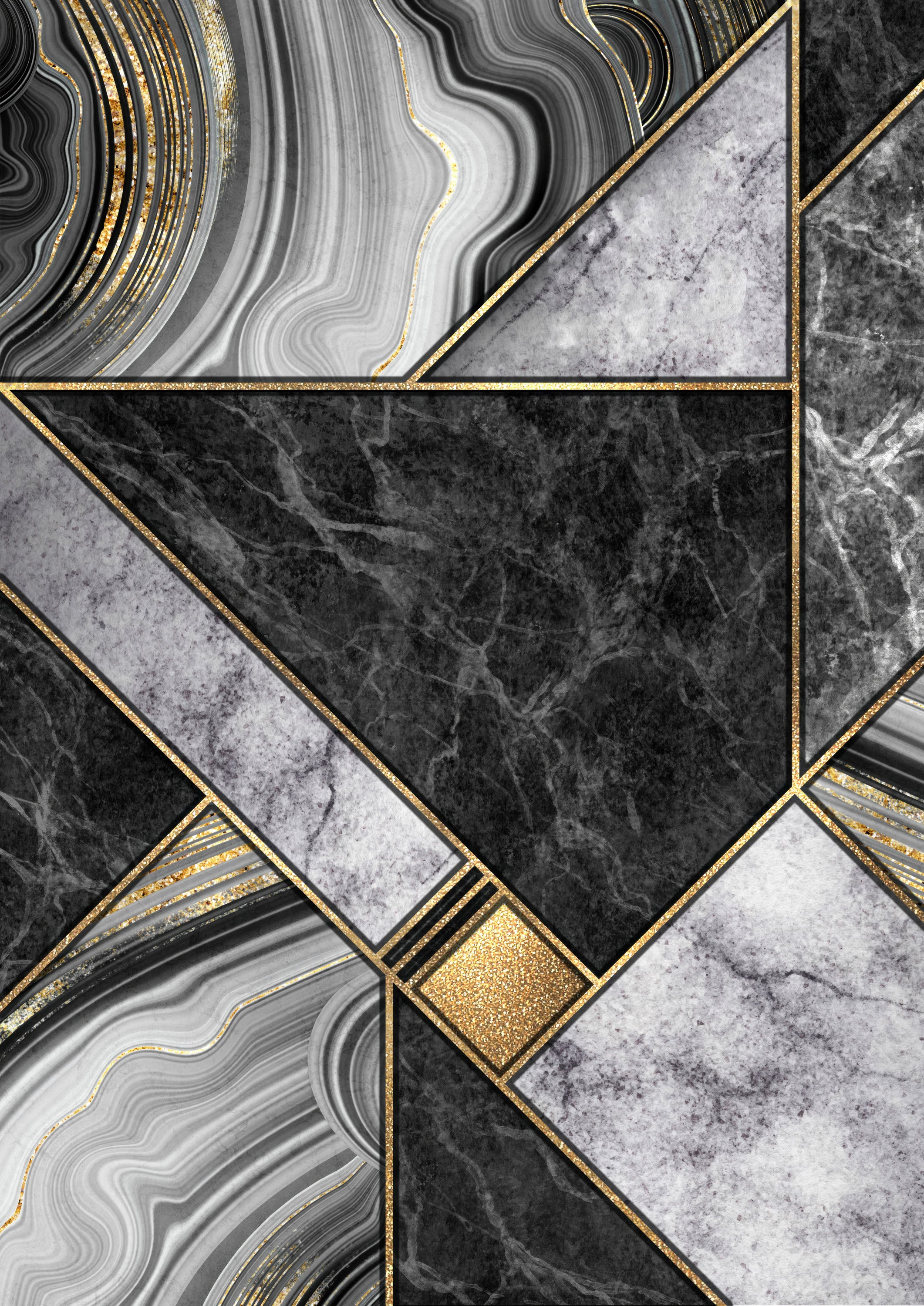 Negro y Dorado 007 - cuadro decorativo en canvas