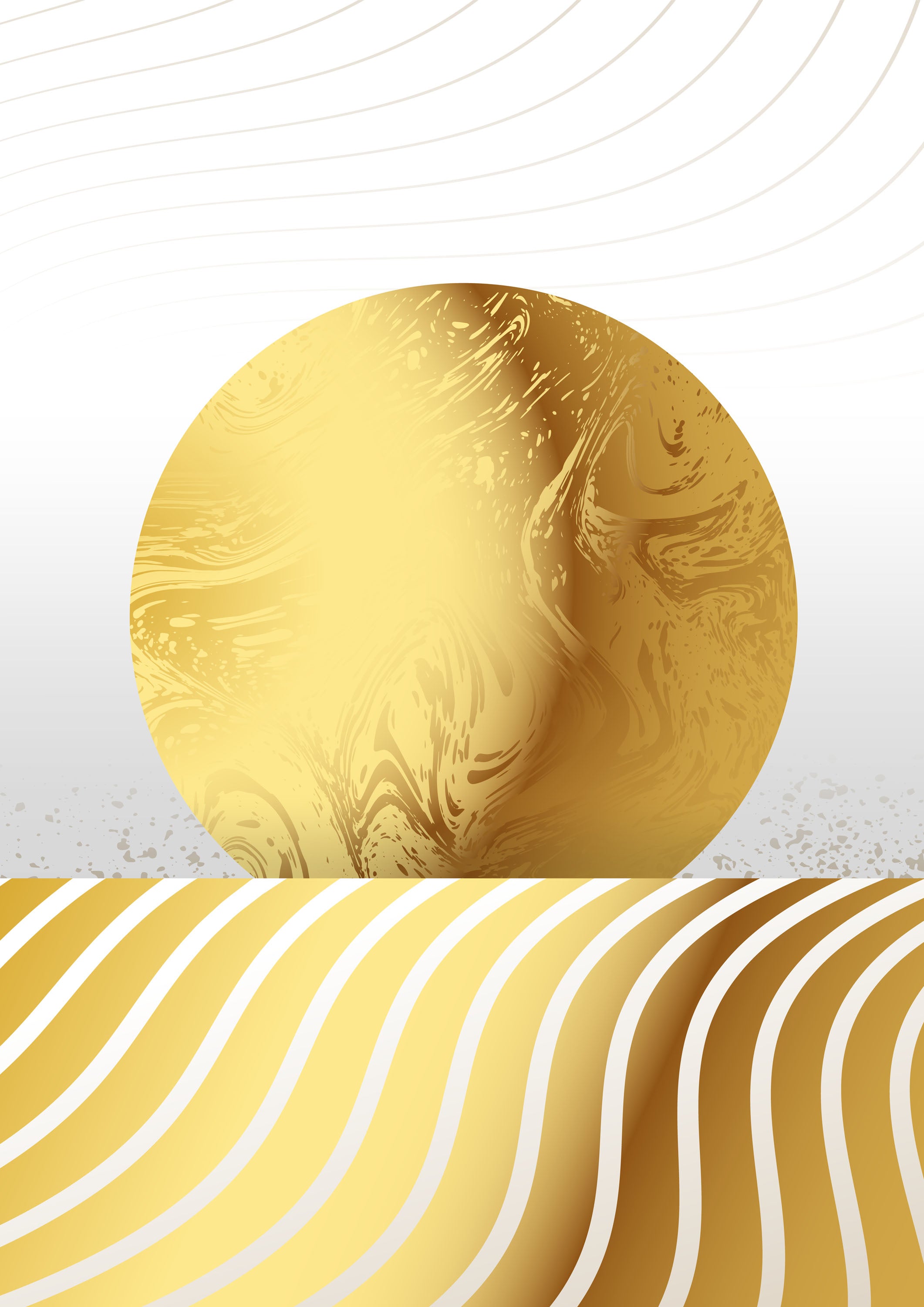 Blanco y Dorado 013 - cuadro decorativo en canvas