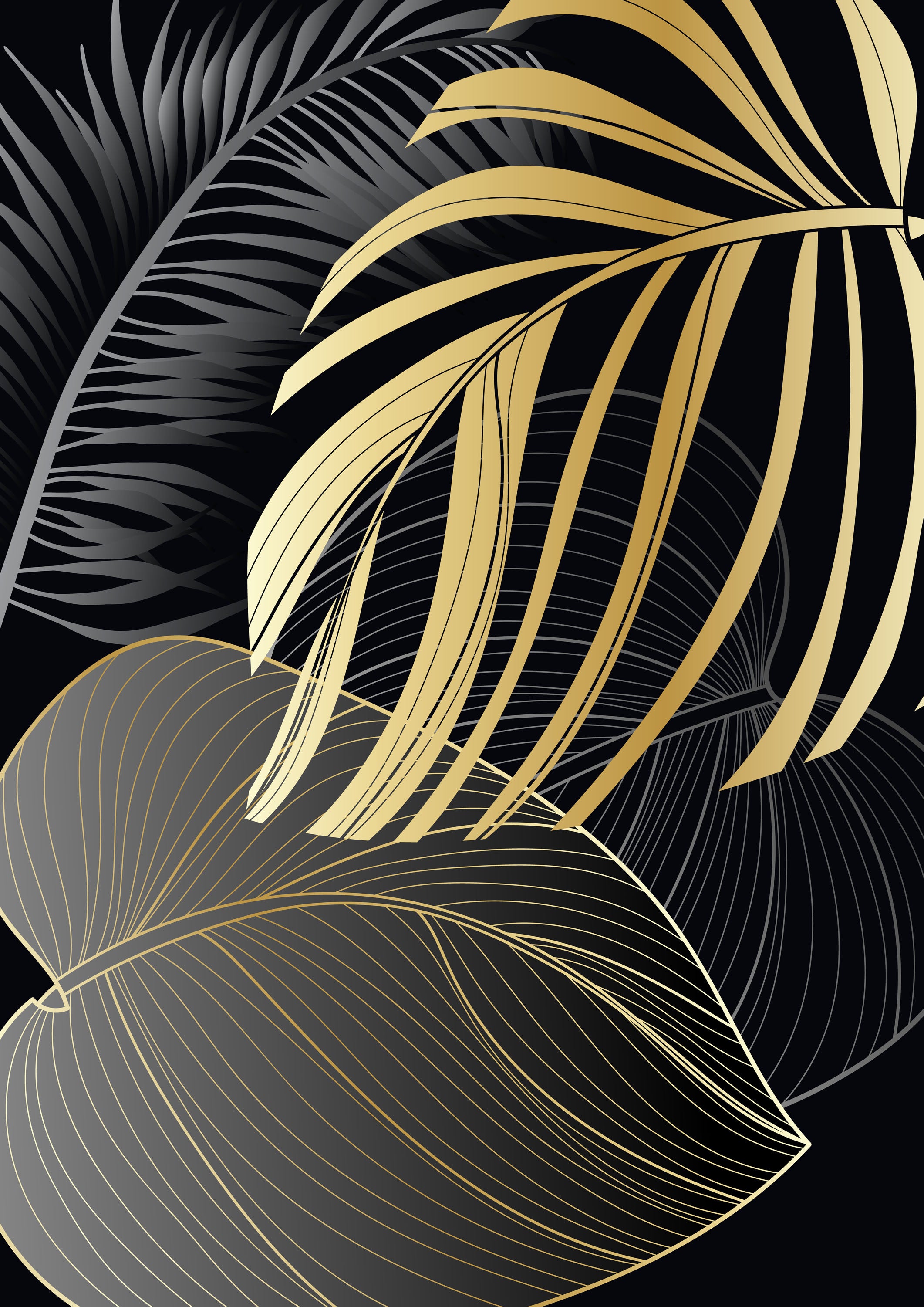 Negro y Dorado 234 - cuadro decorativo en canvas