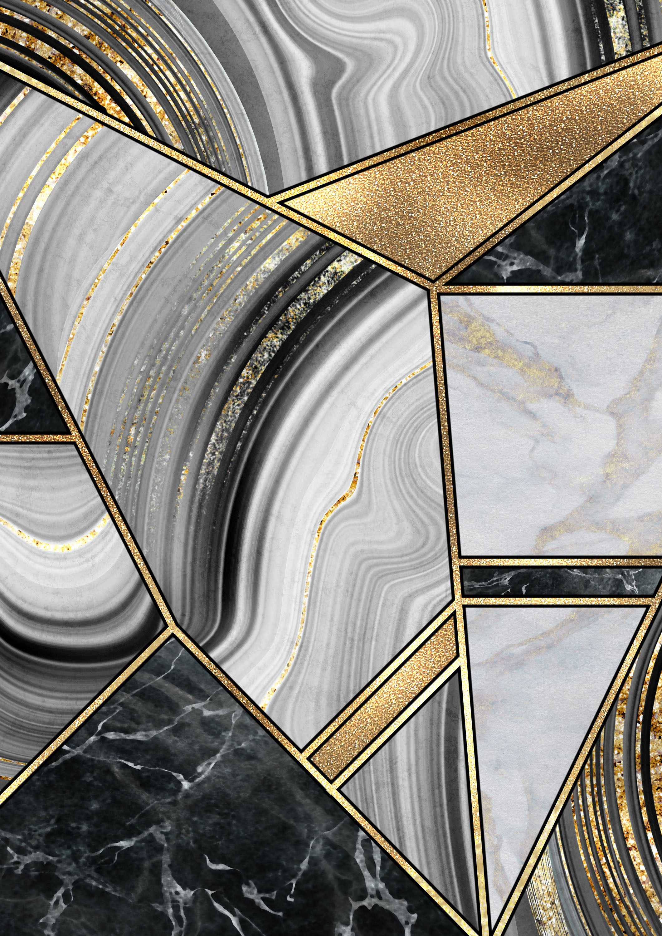 Negro y Dorado 010 - cuadro decorativo en canvas