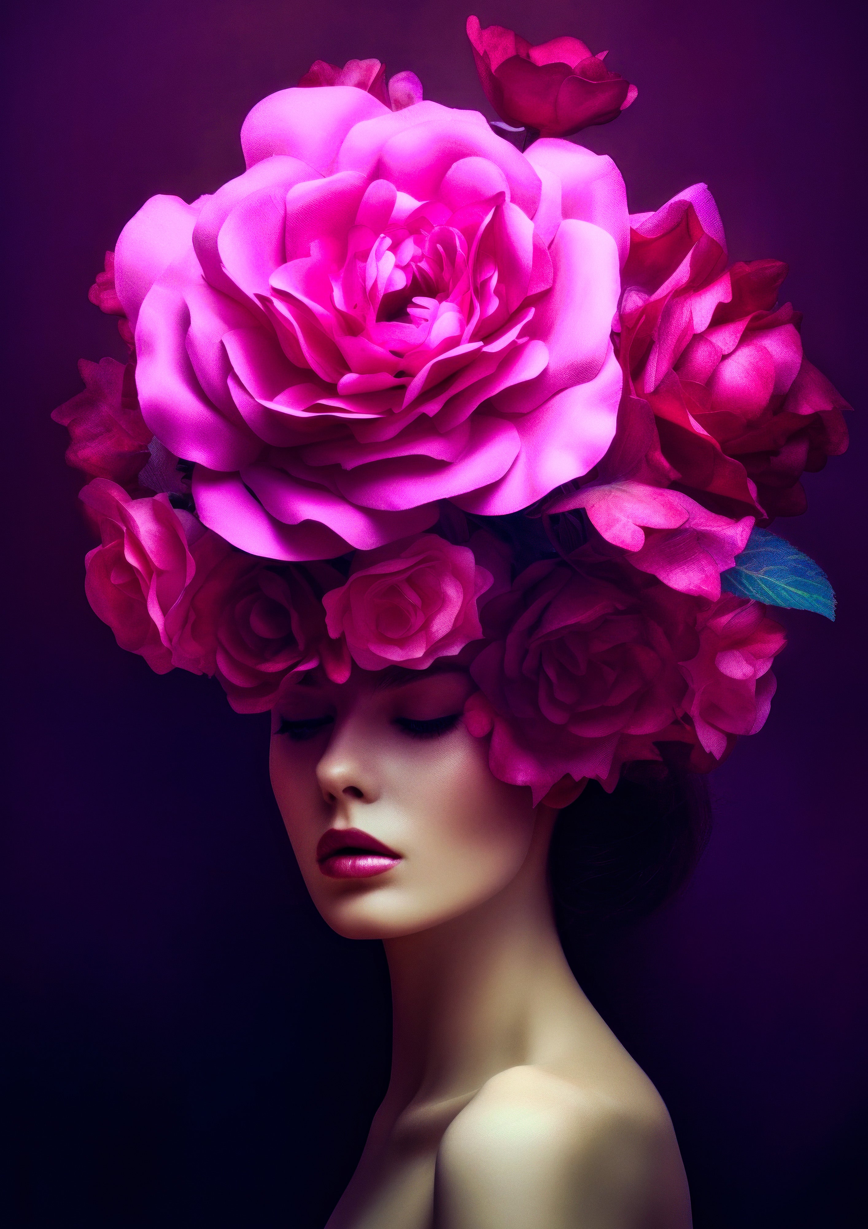 Mujer floral 051 - Cuadro canvas Canvaradas