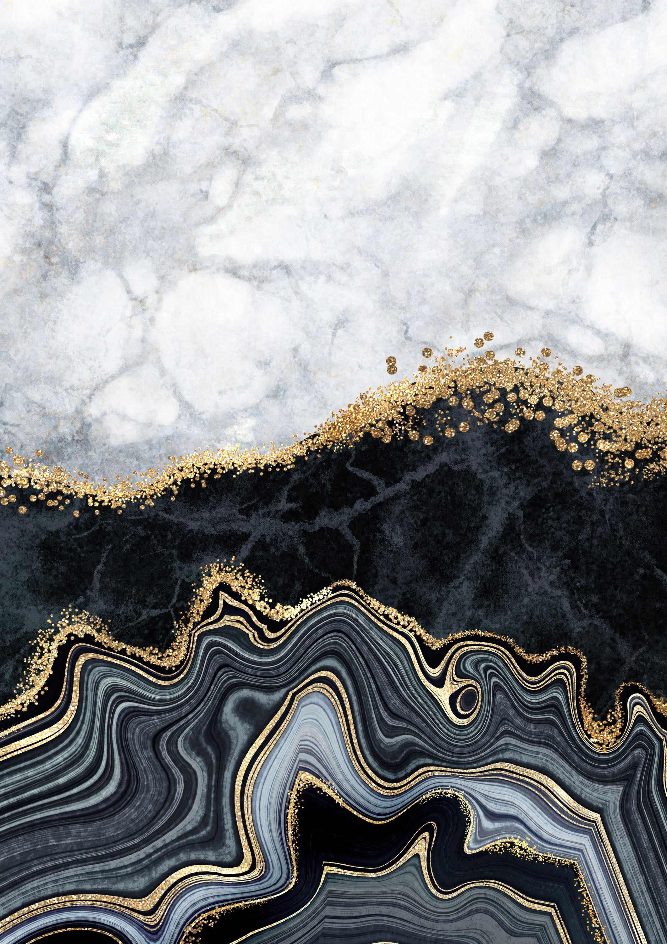 Negro y Dorado 004 - cuadro decorativo en canvas