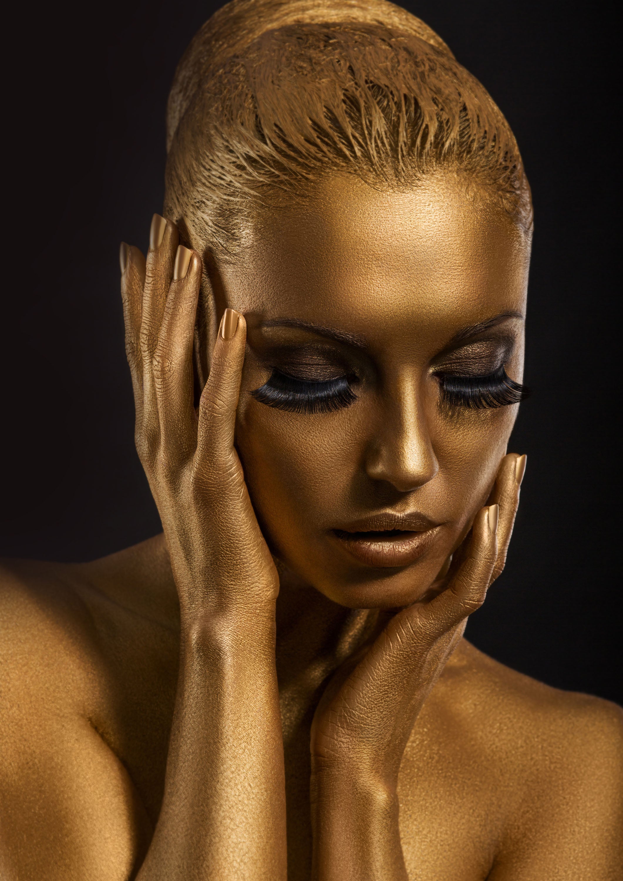 Negro y Dorado 111 - cuadro decorativo en canvas