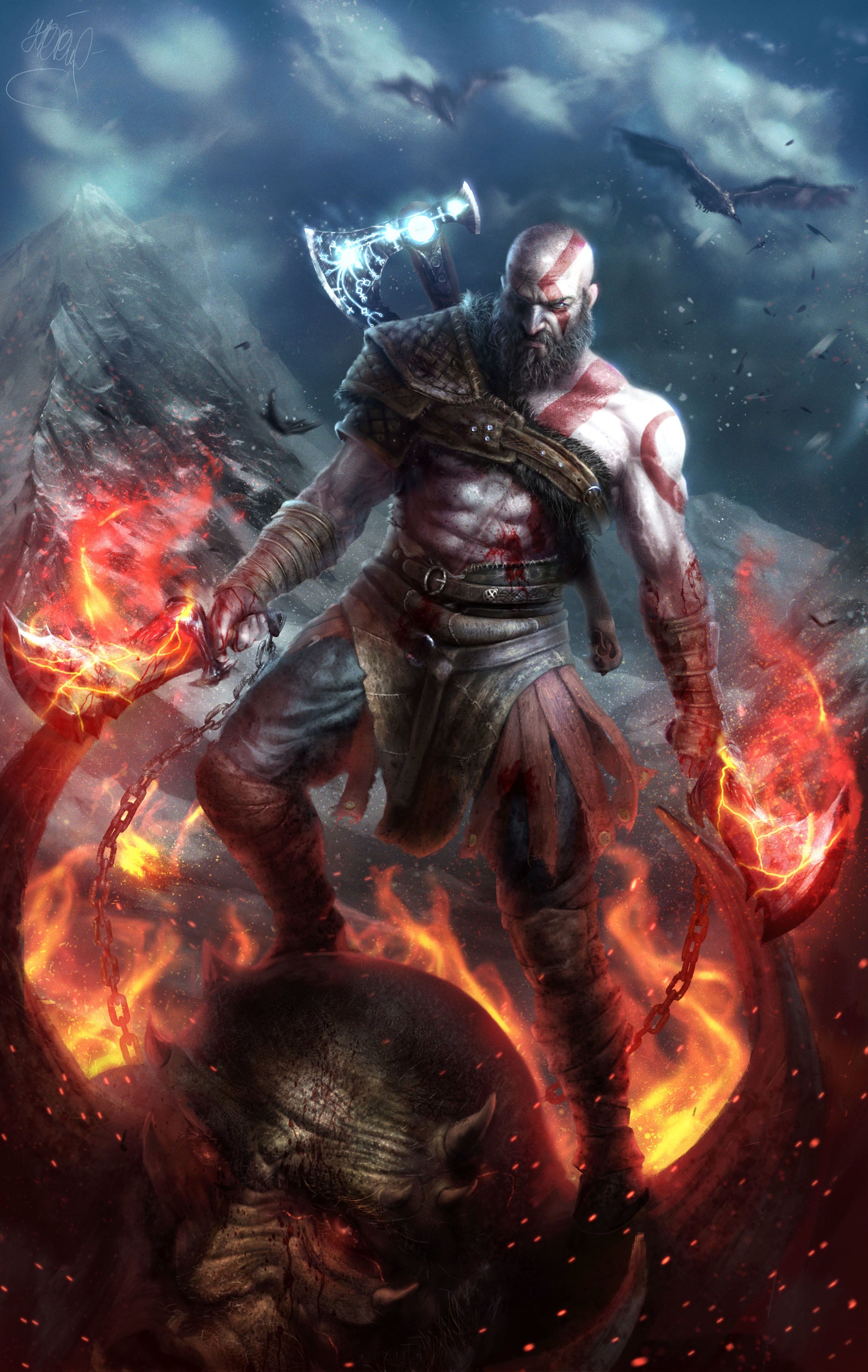 God of War 045 - cuadro gamer decorativo en canvas