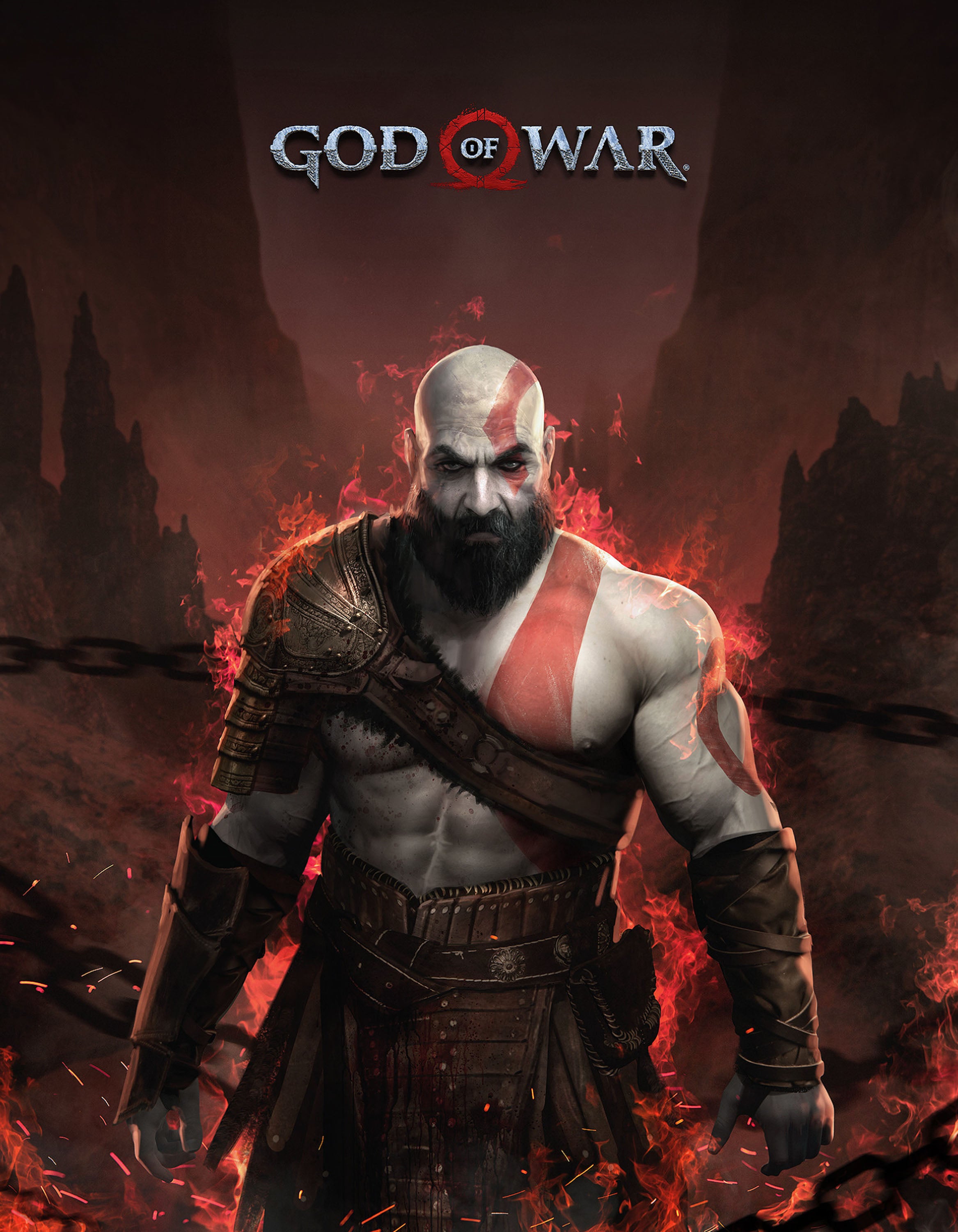 God of War 001 - cuadro gamer decorativo en canvas