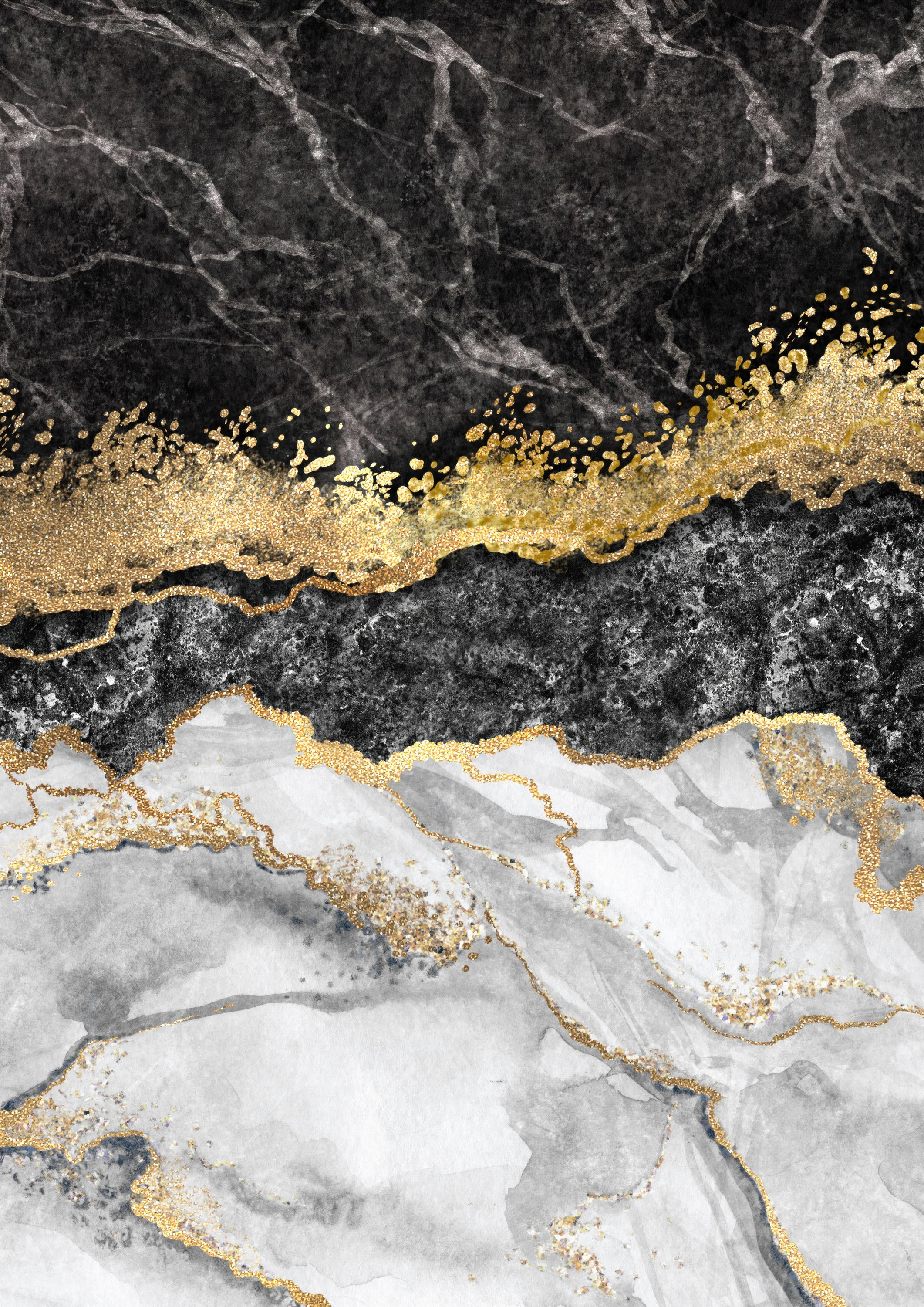 Negro y Dorado 006 - cuadro decorativo en canvas