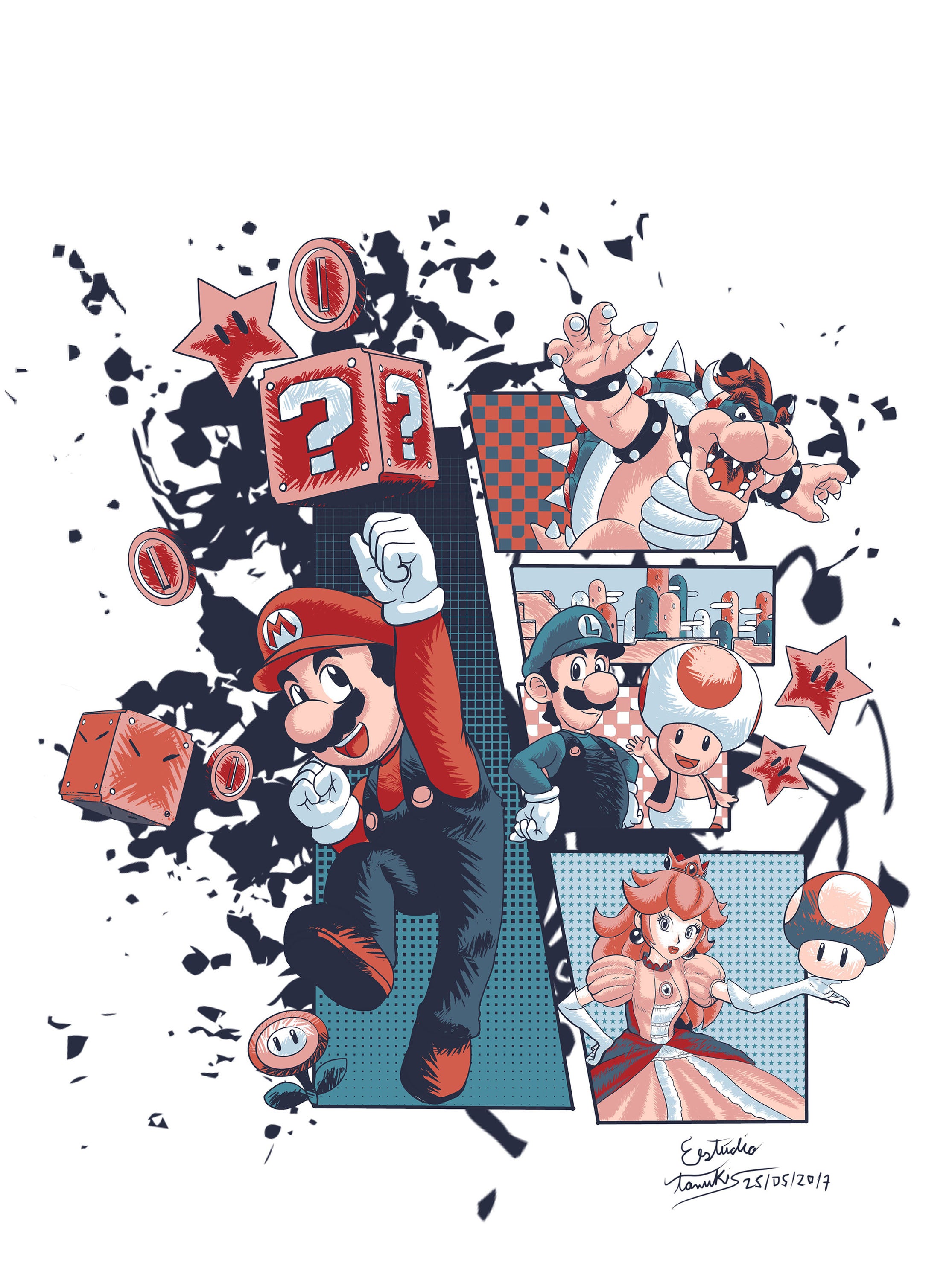 Mario 025 - cuadro gamer decorativo en canvas