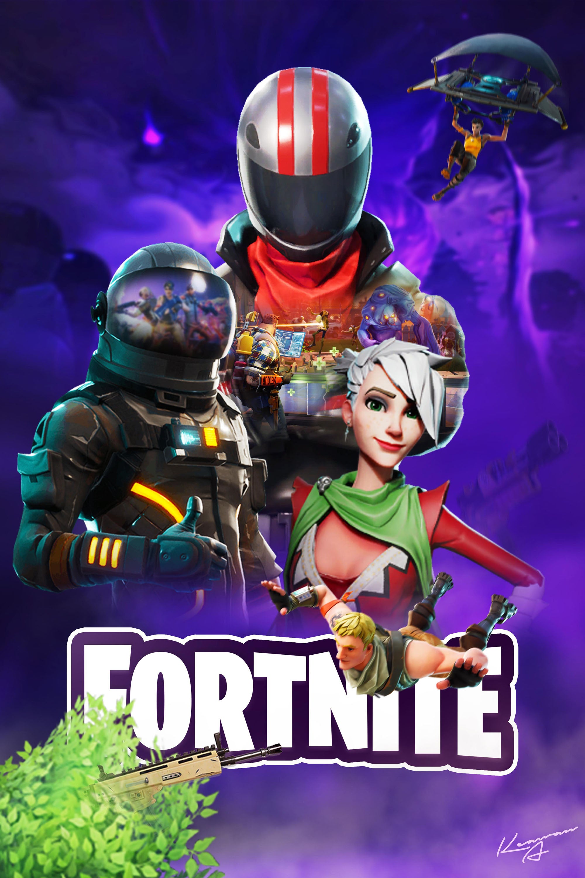 Fortnite 002 - cuadro gamer decorativo en canvas