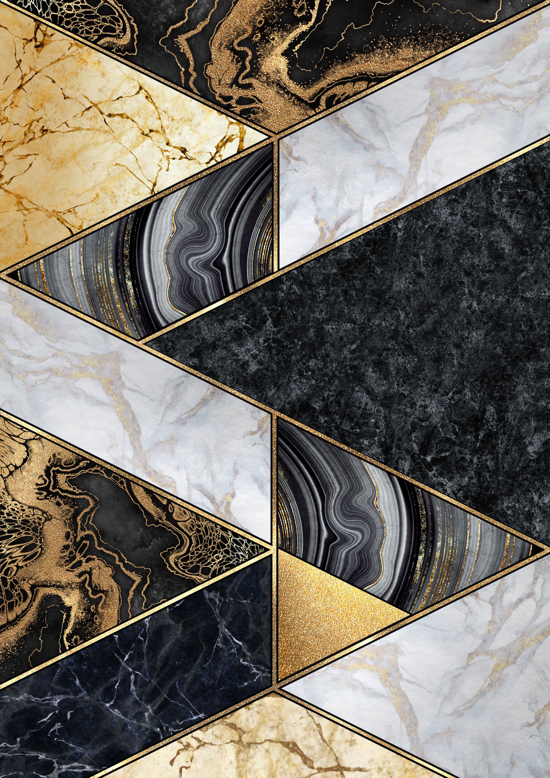 Negro y Dorado 018 - cuadro decorativo en canvas