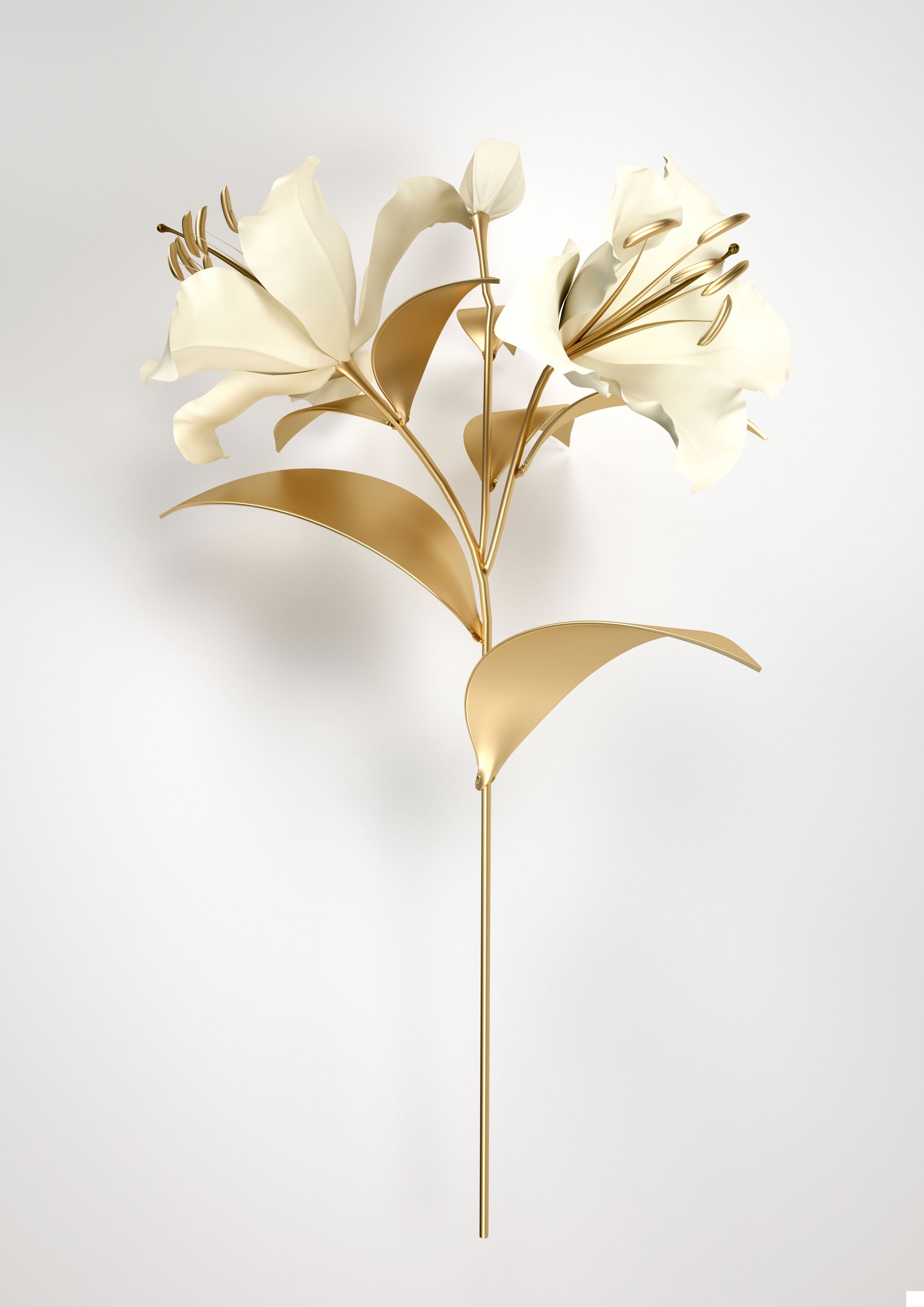 Blanco y Dorado 001 - cuadro decorativo en canvas